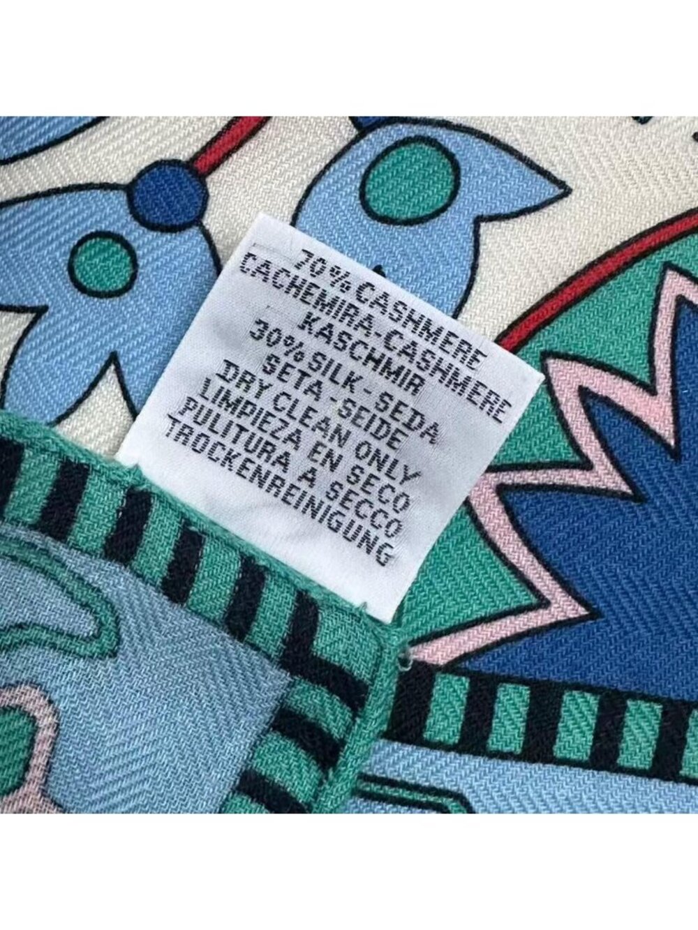 Hermes Scarf Cashmere Carre 140 Paisley From Blue - Picture 6 of 7